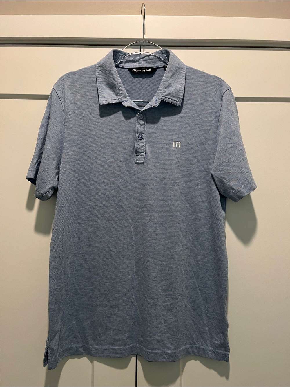 Travis Mathew Heather Light Blue Men's Polo